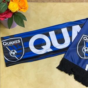 Brand New San Jose Quakes Two-Sided Scarf w/Fringe